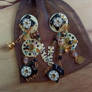 Lunch at the ritz "hello" earings